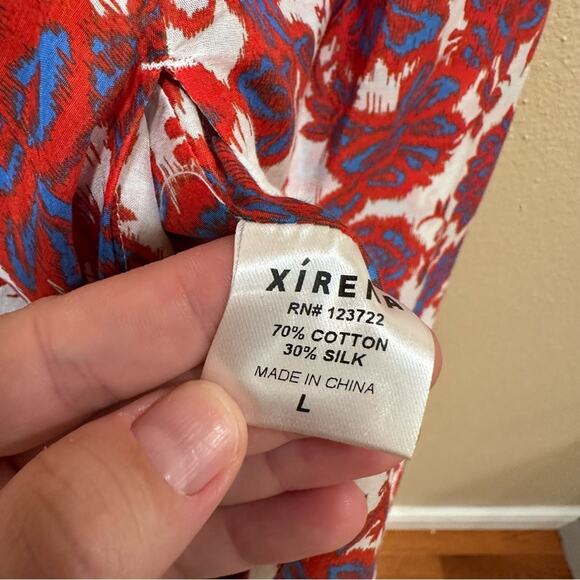 NWT Tuckernuck Xirena Red Blue Cotton Silk Maxi Skirt Large - Picture 5 of 12